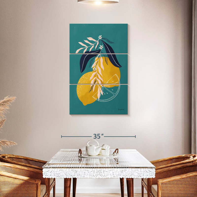 Yarlin Lemons Blue, 57'' H x 36'' W
