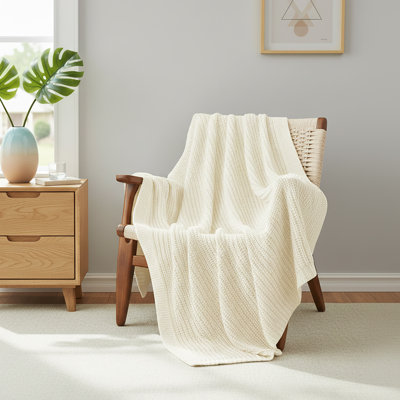 Jeté doux tricoté - Jeté douillet et confortable, couverture de canapé décorative, 50 po x 60 po