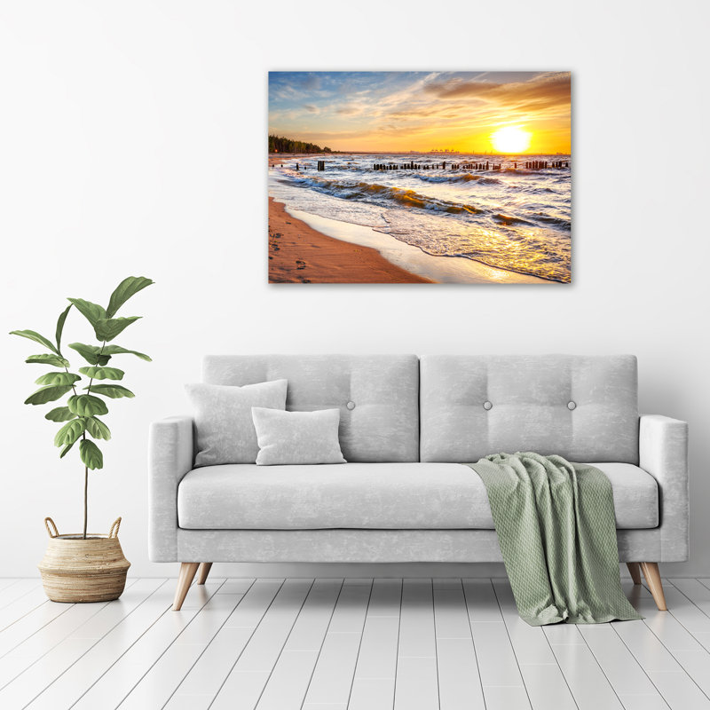 Sunset Beach - Wrapped Canvas Print