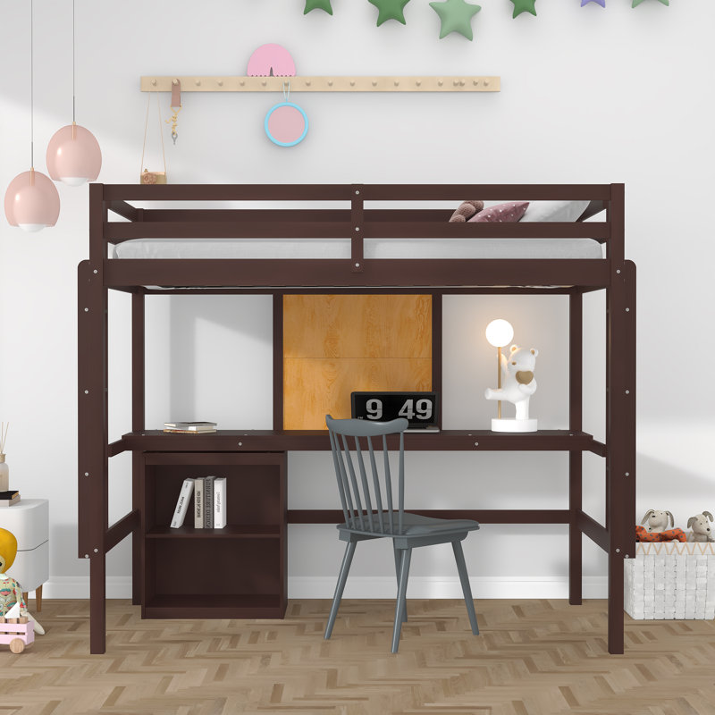 Lit mezzanine simple Idalla Kids, Espresso