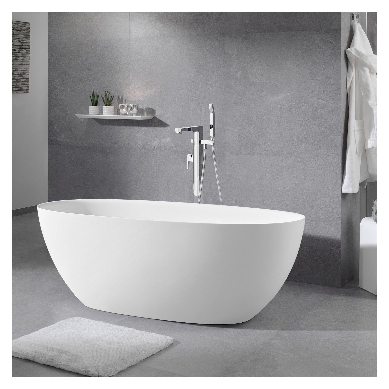 65'' Soaking Bathtub, White