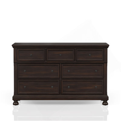 Commode sept tiroirs cerisier foncé
