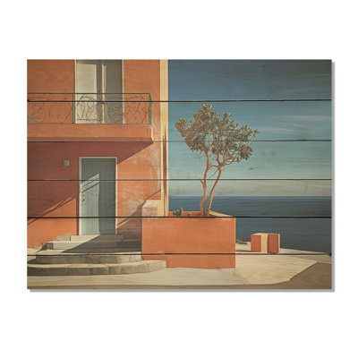 Orange Beach House Retreat - art mural en bois côtier sur bois de pin naturel