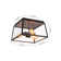 3 - Light Geometric Trapezoid Rectangular Clear Glass Flush Mount