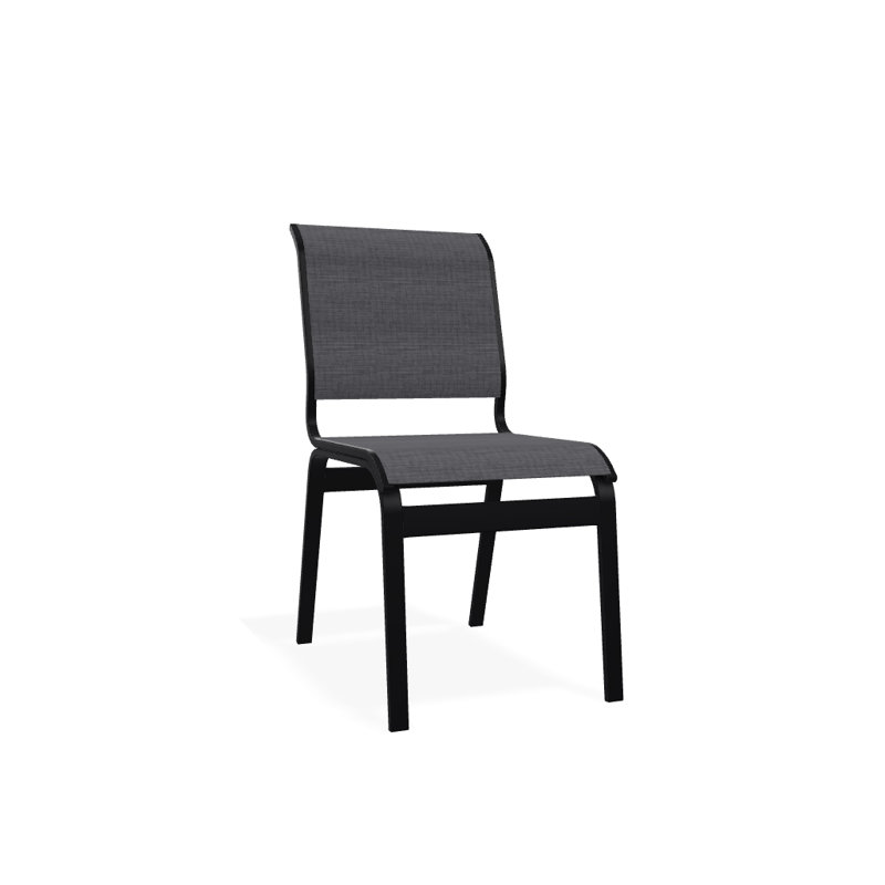 Chaise d'appoint de salle à manger Hiraku, Noir texturé, Étain Augustine