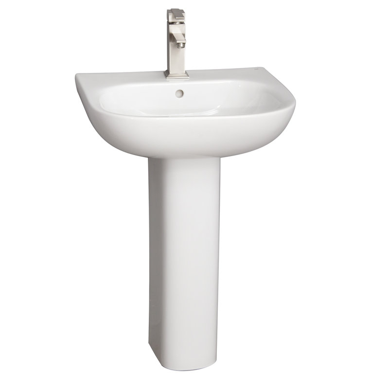 Barclay 17.75'' White Vitreous China U-Shaped Bathroom Sink with Overflow