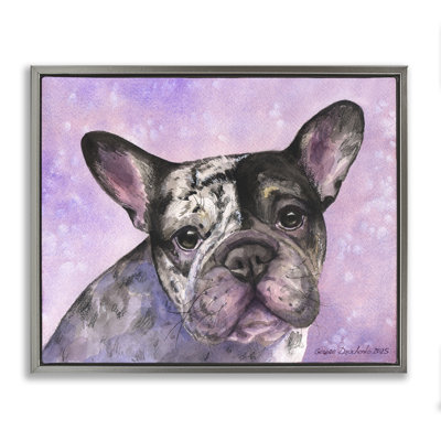 Cadre flottant Harlequin French Bulldog, design par George Dyachenko
