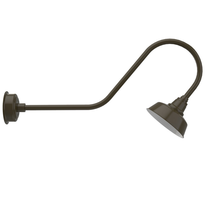 Luminaire de grange d’extérieur à del Vandervliet, H 12 po x l 10 po x P 36 po, Bronze acajou