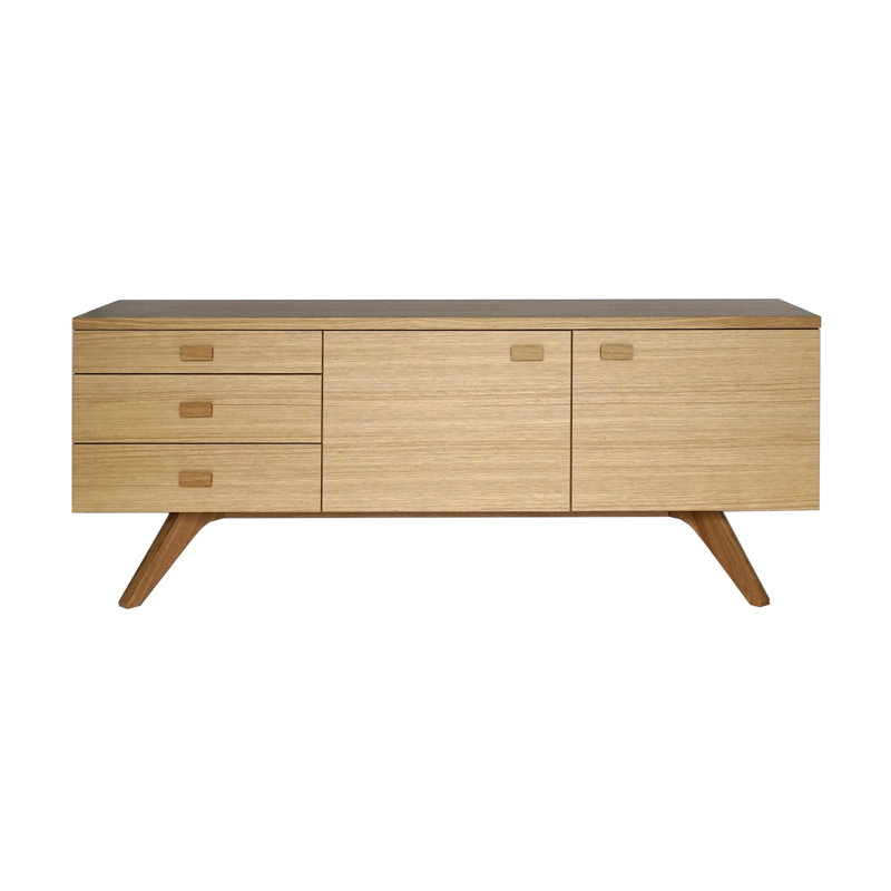 Cross 74.02'' W Solid Wood Sideboard, Natural