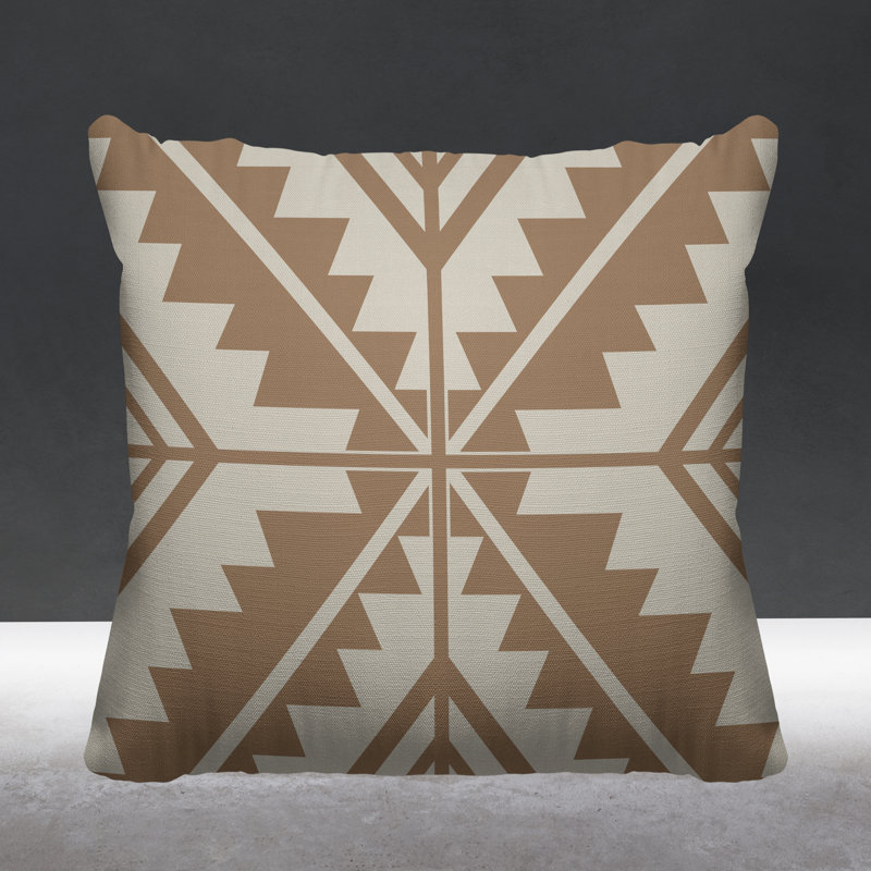 Coussin décoratif intérieur / extérieur Tala Southwestern, Beige, L 17 po x H 17 po