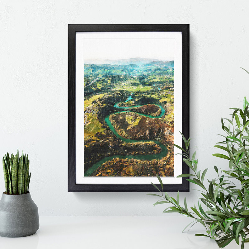 View of Nora in Spain - Picture Frame Graphic Art, 36cm H x 27cm W x 2cm D, Black