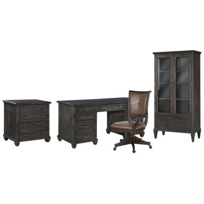 Executive Desk With Chair Lateral File And Door Bookcase