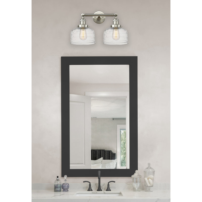 Bell - Luminaire de meuble-lavabo 19 po 2 lumières, Tourbillon déco transparent, Nickel satiné brossé