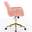 Chaise de bureau rose avec base en métal doré, construction robuste pour étudier la chaise de base, rose, large