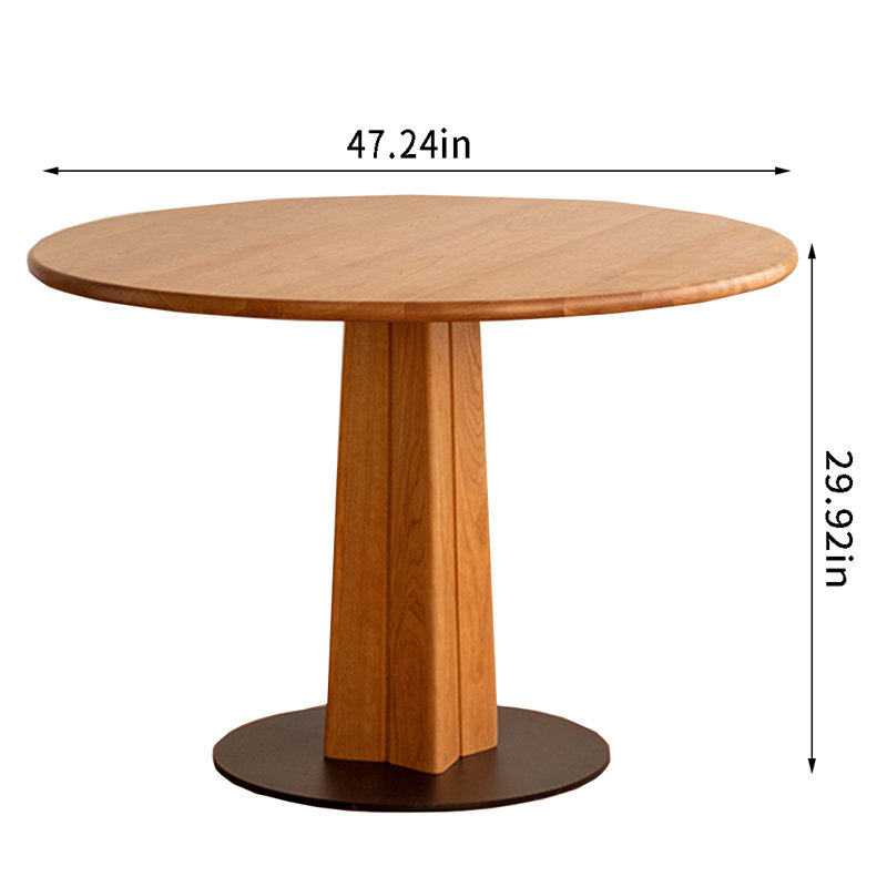 Mischel Cherry Round Solid Wood Dining Table