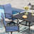 4-Person Square Patio Dining Set With Swivel PVC-coated polyester Chairs-1199167585
