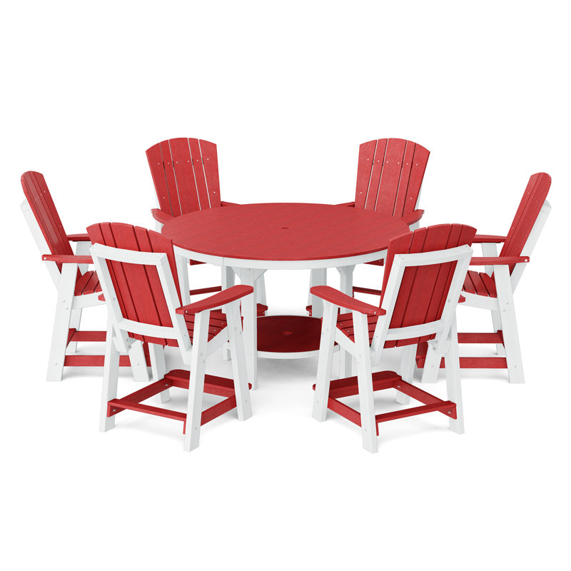 Heritage Pub Counter Set, 4, Cardinal Red/White