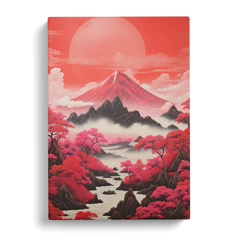 Japanese Mountains Neo-Plasticism - No Frame Print, 60cm H x 40cm W x 3cm D