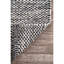 Tapis gris / noir en coton doux touffeté à la main Parnell-22807656