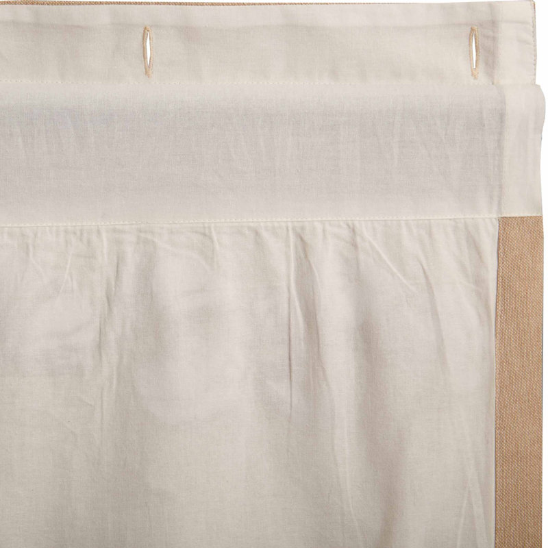 Ashmont Khaki Tan Cotton Shower Curtain with Ruffled Edge