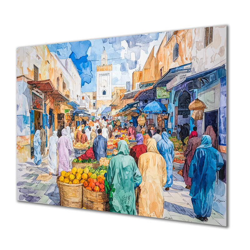 Fez Frenzy Fez Morocco I - décoration murale en métal, impression traditionnelle, H 12 po x l 20 po x P 0,84 po