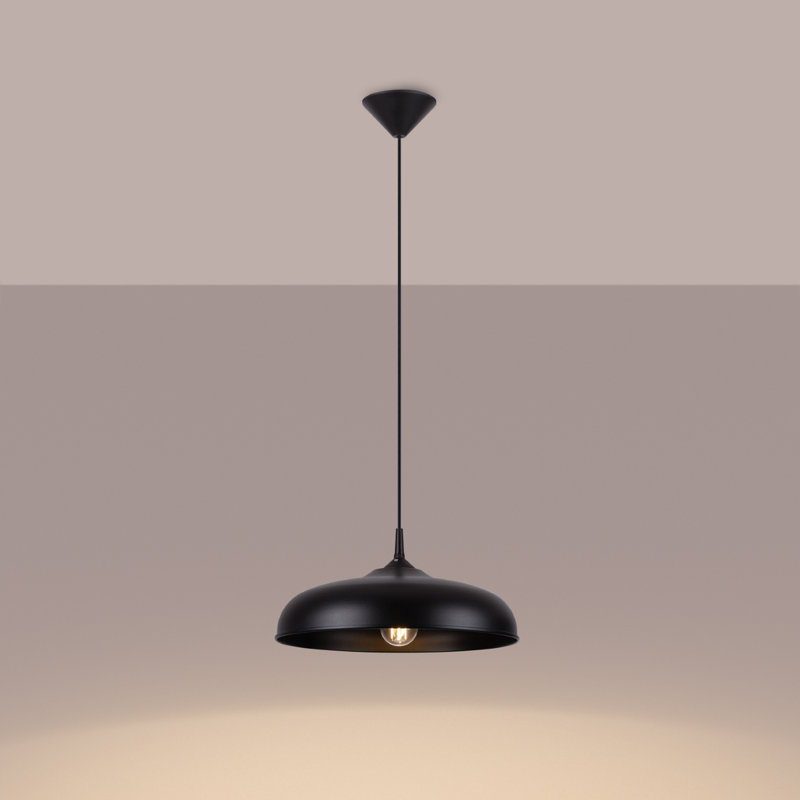 1 - Light Stainless Steel Pendant, Black