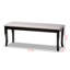 Banc Lounsford en tissu d'ameublement gris et bois brun foncé, H 18,9 po x l 47,8 po x P 16,1 po-347590446
