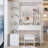 Makeup Vanity Desk with LED Mirror, Stool, and Multiple Charging Ports for Modern Convenience-1614878102