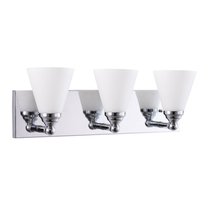 Éclairage pour salle de bain 3 lumières argent