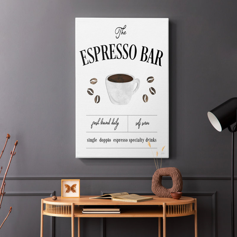 Bar à espresso fraîchement moulu - Cavas enveloppés de galerie, H 18 po x l 12 po