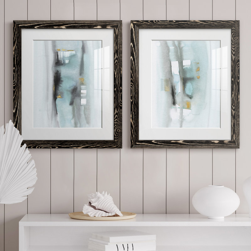 Amalfi I - ensemble de 2 reproductions d'art, H 24 po x l 36 po x P 1,5 po, H 31,5 po x l 47 po x P 1,5 po, Blanc