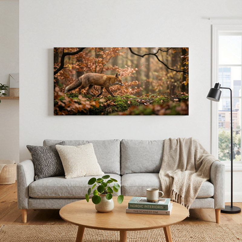 Forêt de renard, reproduction d'art sur toile, ensemble de 1, 32“W x 16”H, Wrapped Canvas