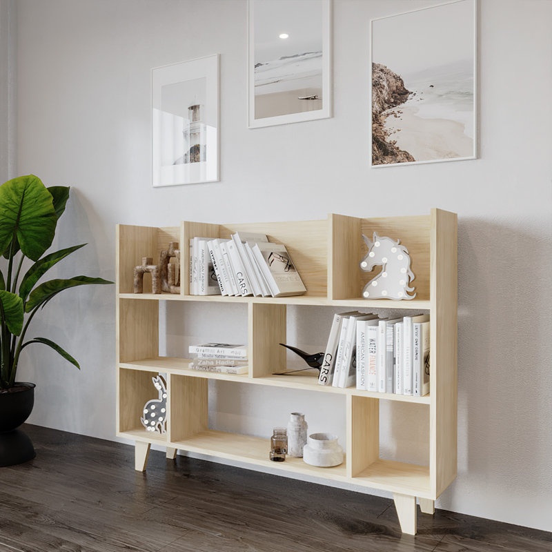 Micaylah 106cm H x 140cm W Standard Bookcase, Pine