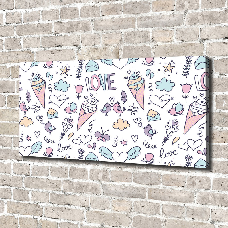 Romantic Pattern - Wrapped Canvas Print