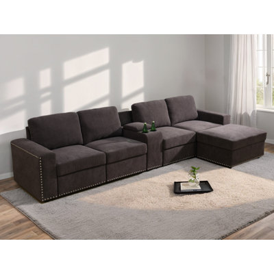 Upholstered L-Shaped Sectional Reversible