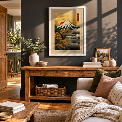 Mount Fuji In Mist Japandi - Print