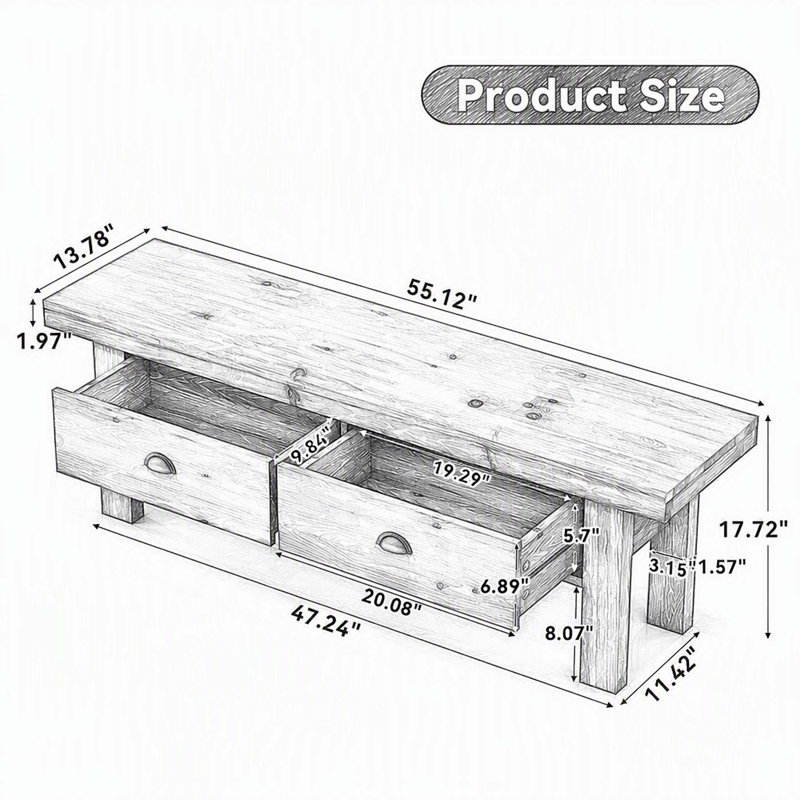 Banc de rangement Rustic
