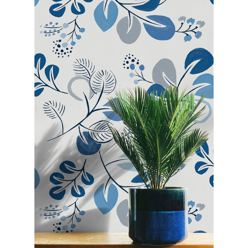 Roux Blue Peel and Stick Wallpaper