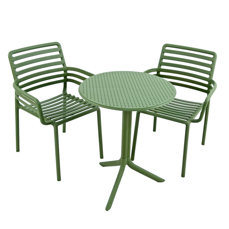 2 - Person Patio Dining Set with Round Table, Olive