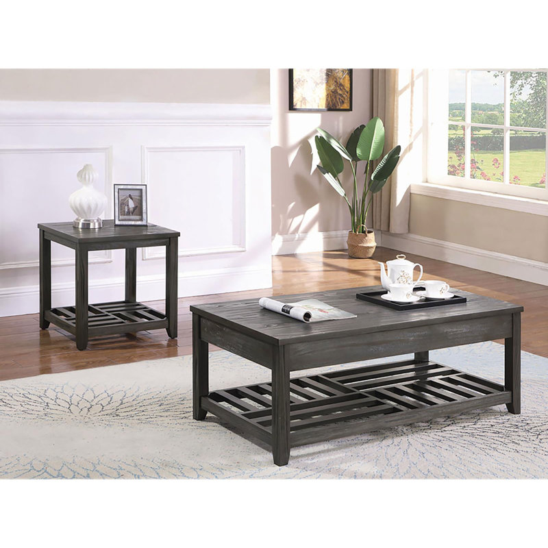 Table basse à plateau relevable gris