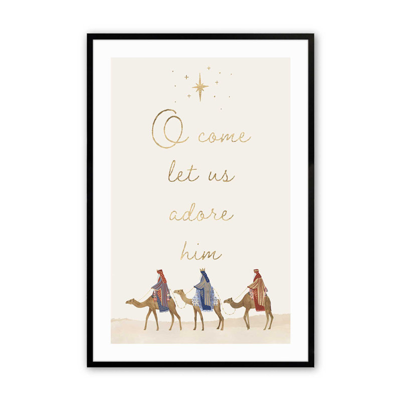 Wise Men Journey, reproduction dans un cadre, H 11 po x l 9 po, Cadre noir satiné