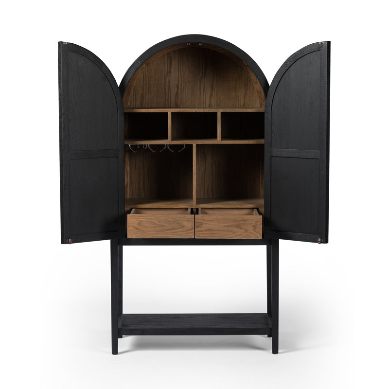 Tolle Oak Solid Armoire, Drifted Matte Black