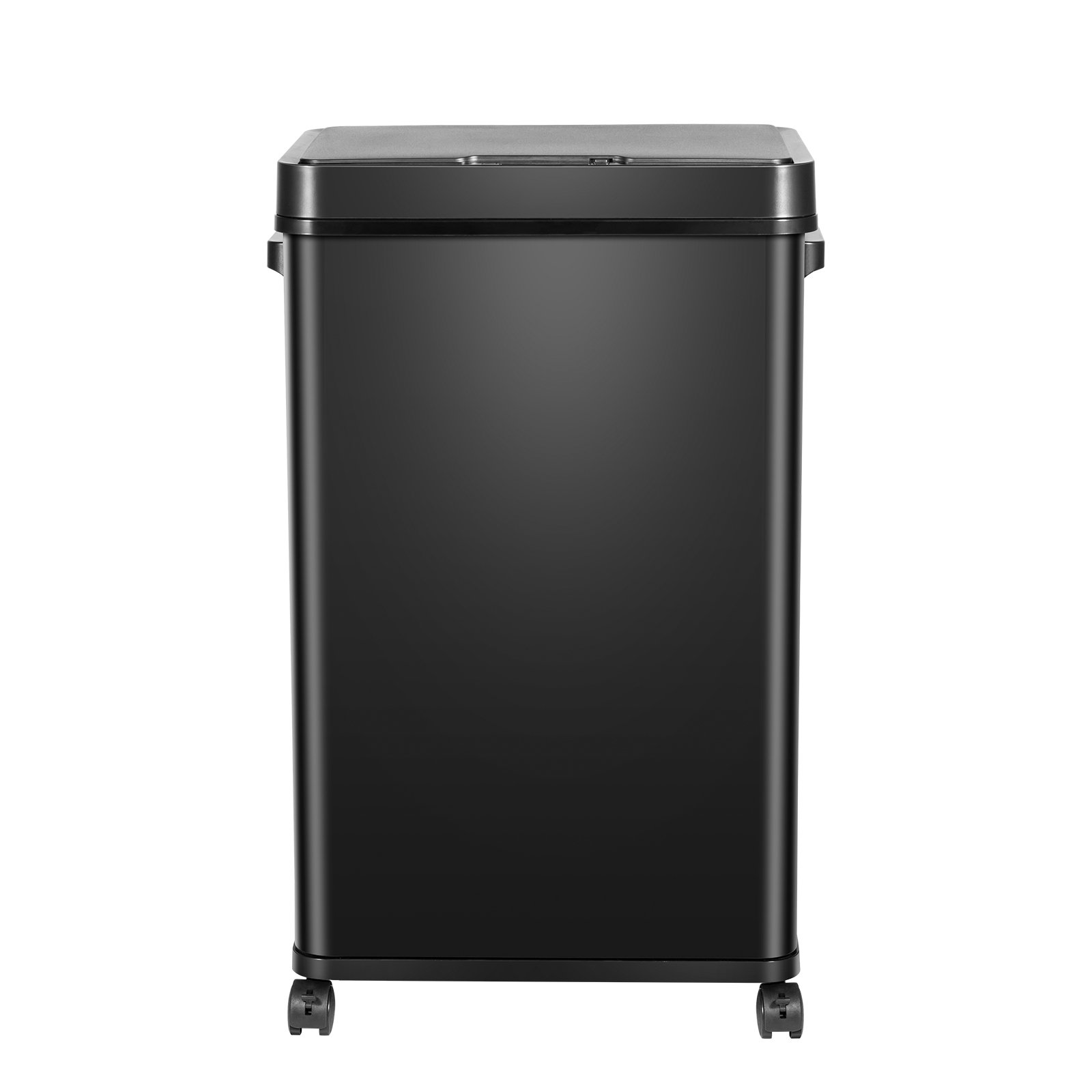 eModernDecor 13-Gallons Black Stainless Steel Touchless Kitchen Trash Can  with Lid Outdoor