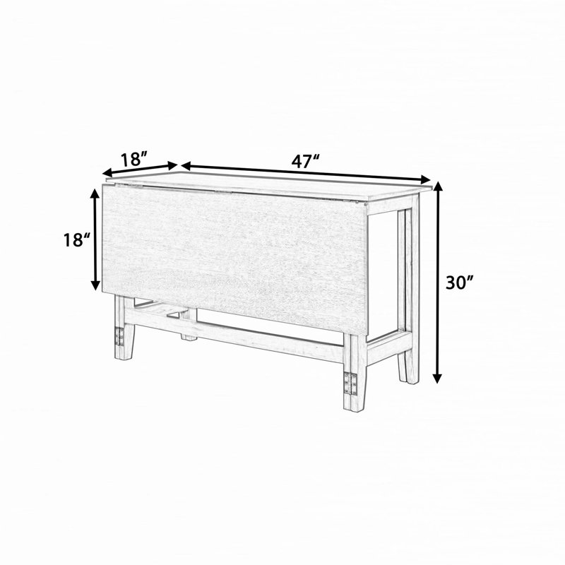 Farmhouse Wood Extendable Dining Table With Drop Leaf Rustic Design For 4