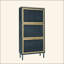 Étagère à chaussures à 3 portes en métal, armoire de rangement pour chaussures moderne autoportante, rotin en métal, pour vestibule
