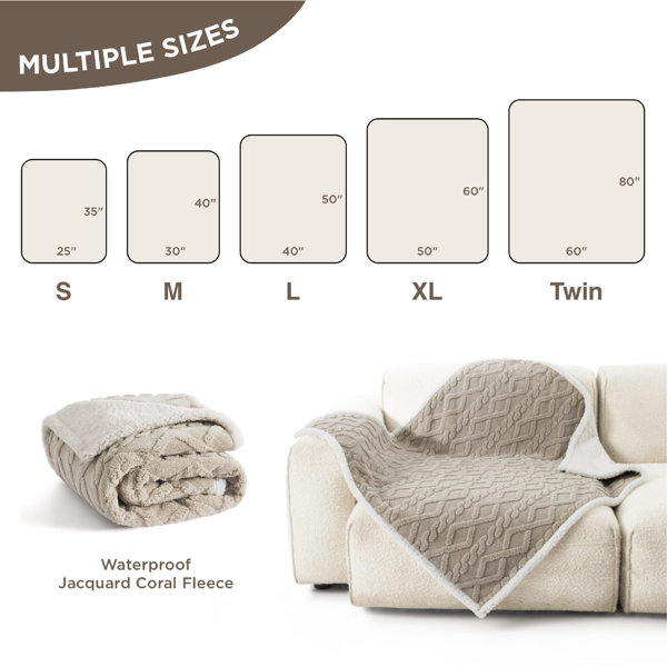 Extra Large Waterproof Dog Blanket Waterproof Faux Fur Dog Blanket - 50x60 Inch Reversible Pet Blanket For Bed, Couch & Crate Protection Waterproof Blanket