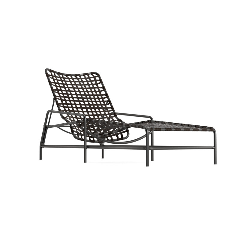 Kantan Outdoor Chaise Lounge, Coffee/Textured Pewter