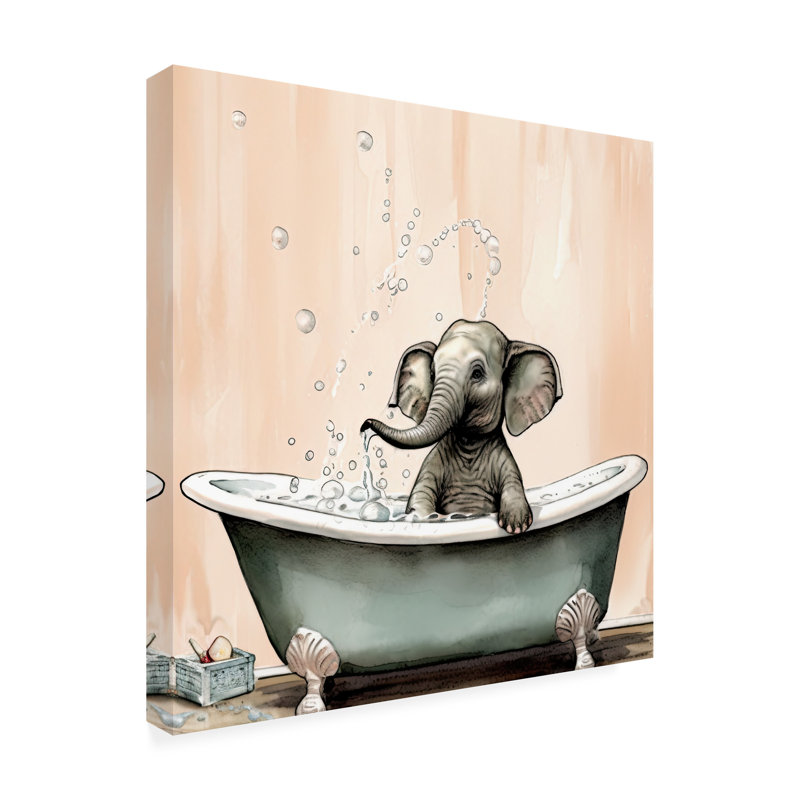 Treiber Sasha Bathtime 18 On Canvas Print, 14" H x 14" W x 2" D