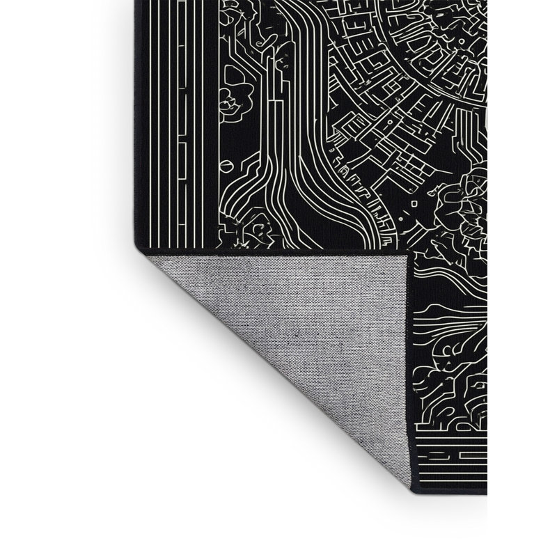 Tapis oriental traditionnel gris lavable à la machine, 2 pi x 3 pi