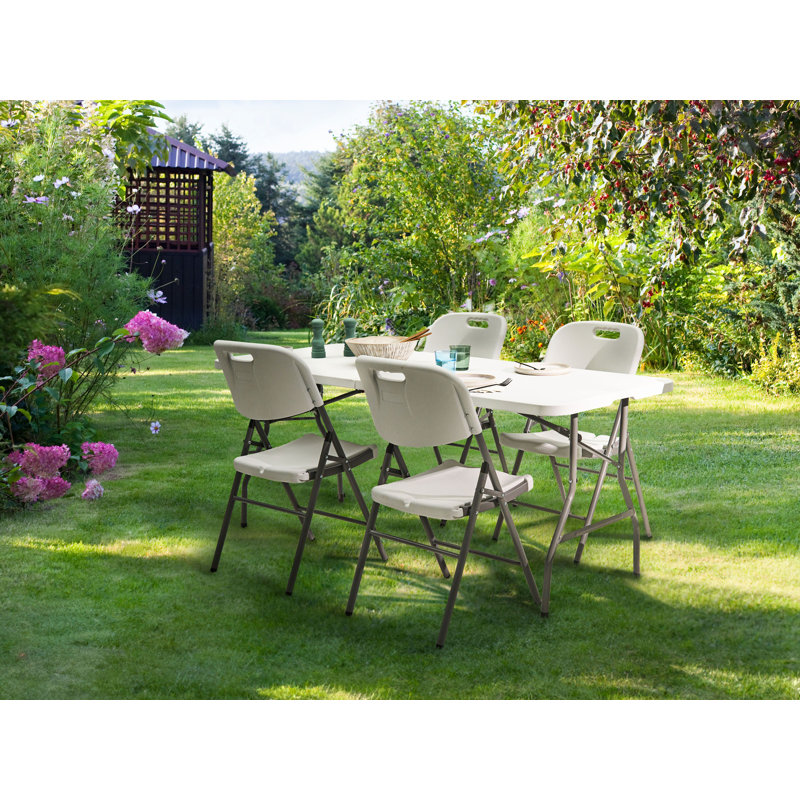 Charnice 4 - Person Patio Dining Set with Rectangular Table, 74" H x 180" W x 74" D